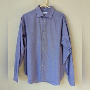 Calvin Klein Co Mens Sz L Dress Shirt Long Sleeve Button Up Cotton Purple